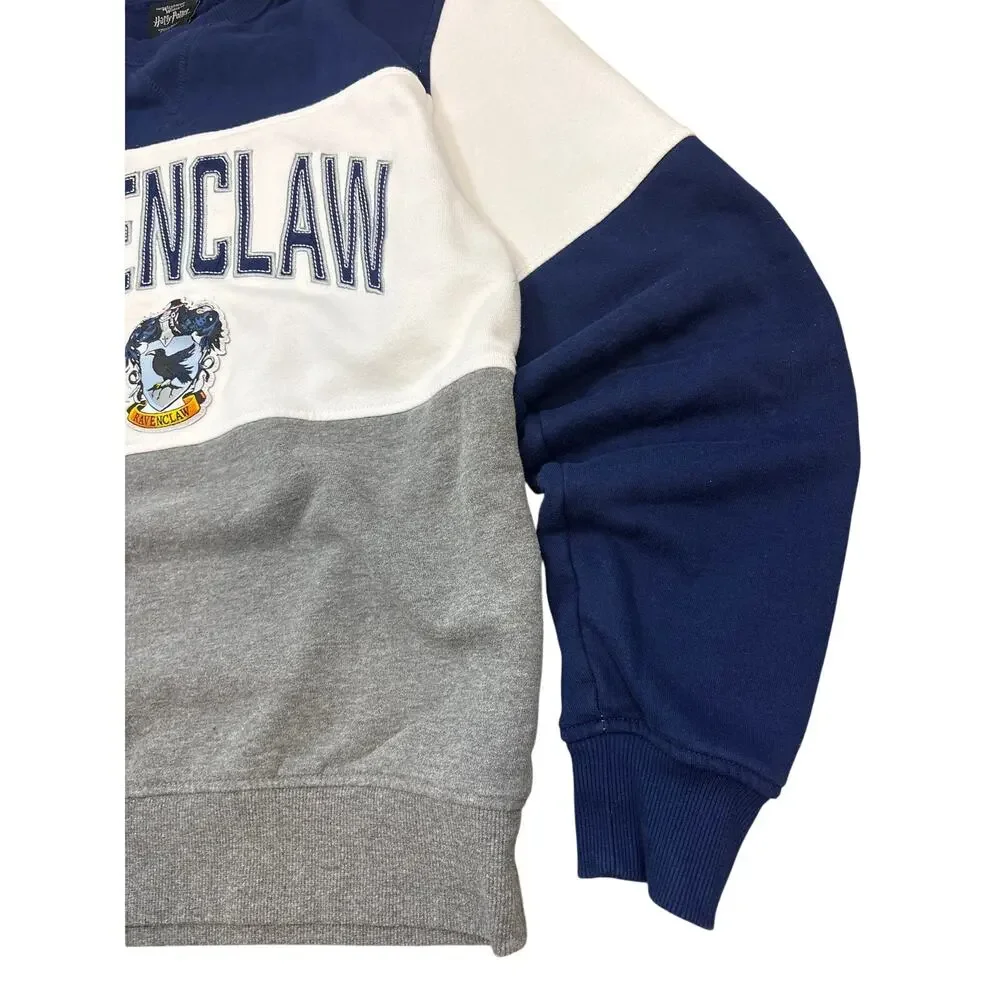 Ravenclaw Wizard world Harry Potter crewneck patchwork sweatshirt S colorblock - Picture 6 of 7